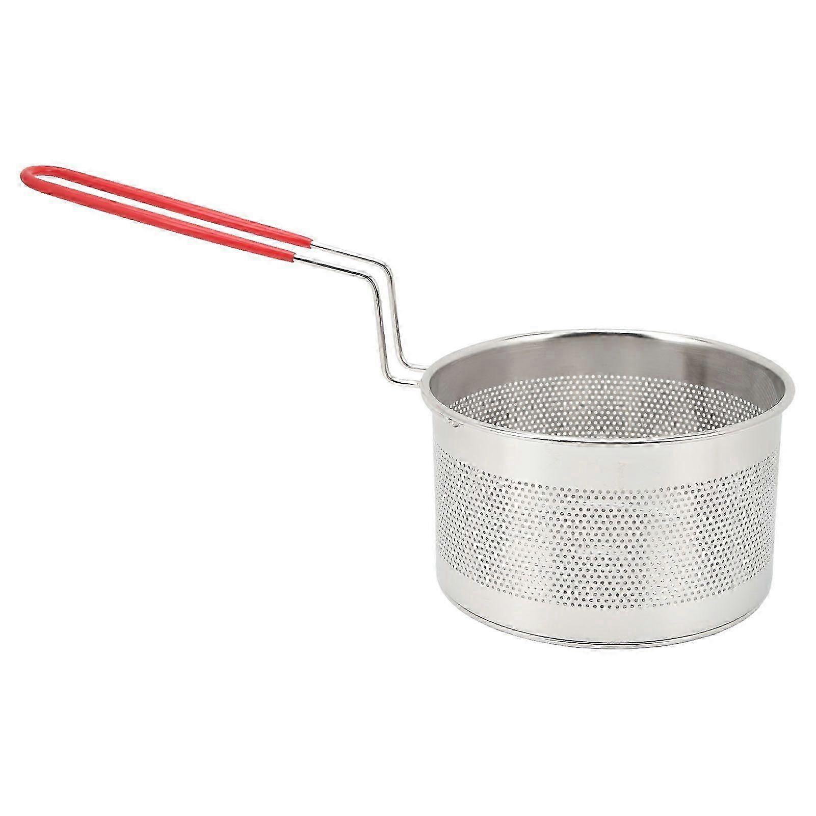 سلة قلي عميقة من الفولاذ المقاوم للصدأ مقاس 16 سم مع مقبض للبطاطس المقلية وحلقات البصل والدجاج والمعكرونة