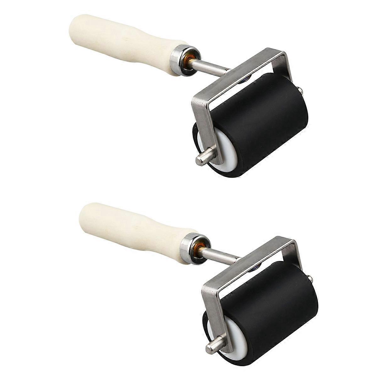 2pcs 5cm Heavy Duty Hard Rubber Roller Printing Inks Brayer Art Craft Tool