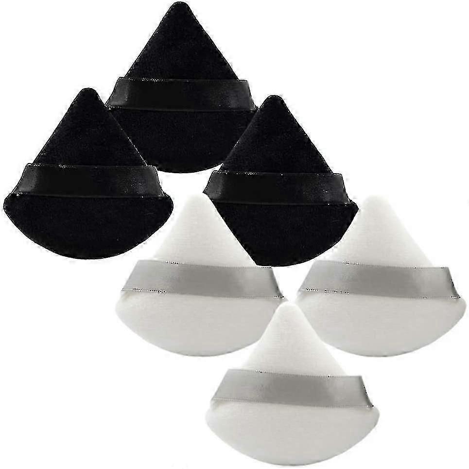 6 Triangle Wedge Powder Puffs for Precise Contouring and Under-Eye Application