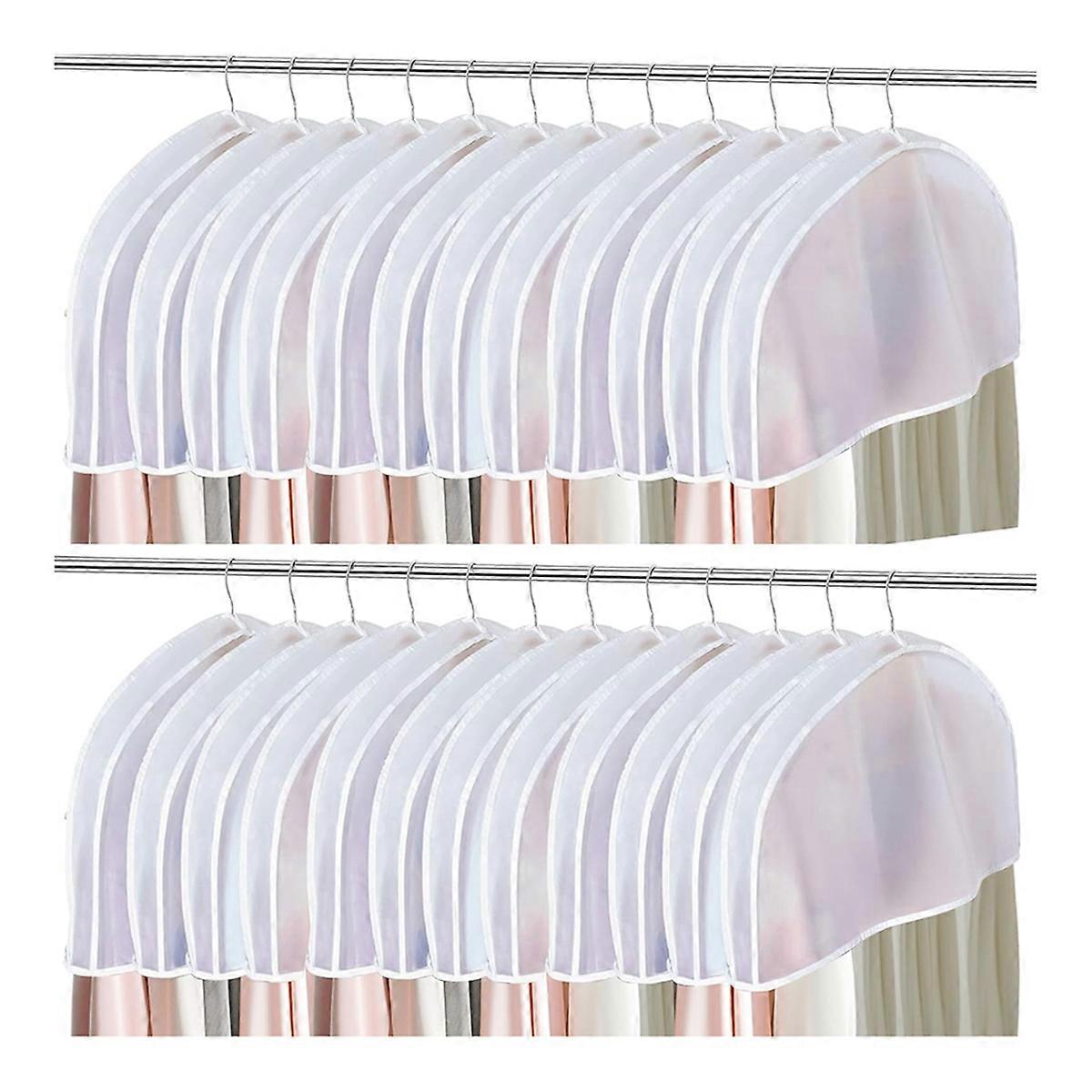 24PCS Garment Covers for Hanging Clothes, Shoulder Covers for Hanging Clothes, Dust Covers for Hanging Clothes