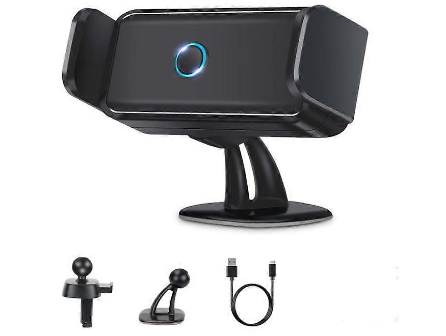 Electric Induction Mobile Phone Holder,360 Rotation Phone Holder for Cars, Multifunctional Car Vent Phone Holder with Multiple Mounting Ways(Black)
