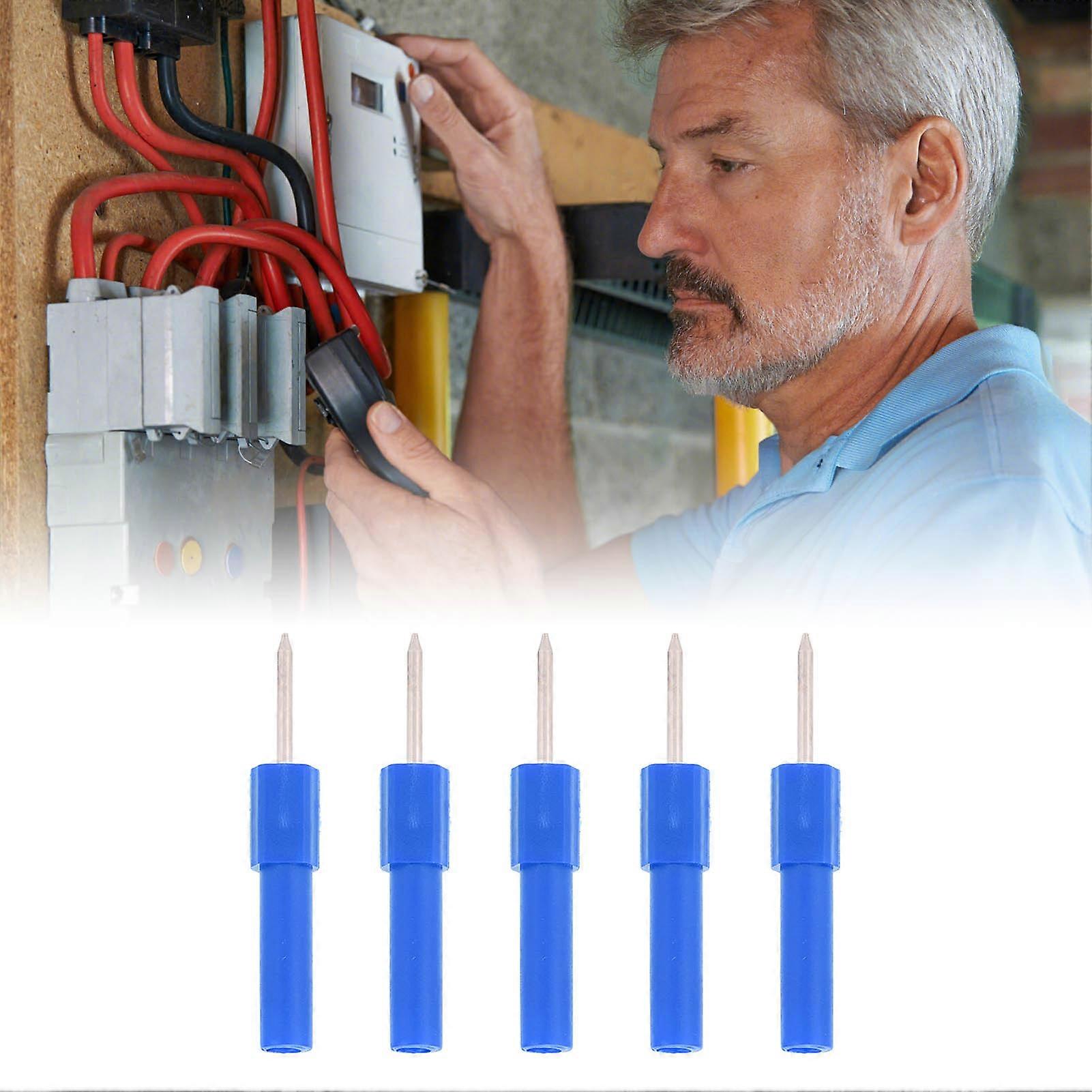 5Pcs Back Probe Pin Wire Piercer Test Needle 4mm Banana Blue