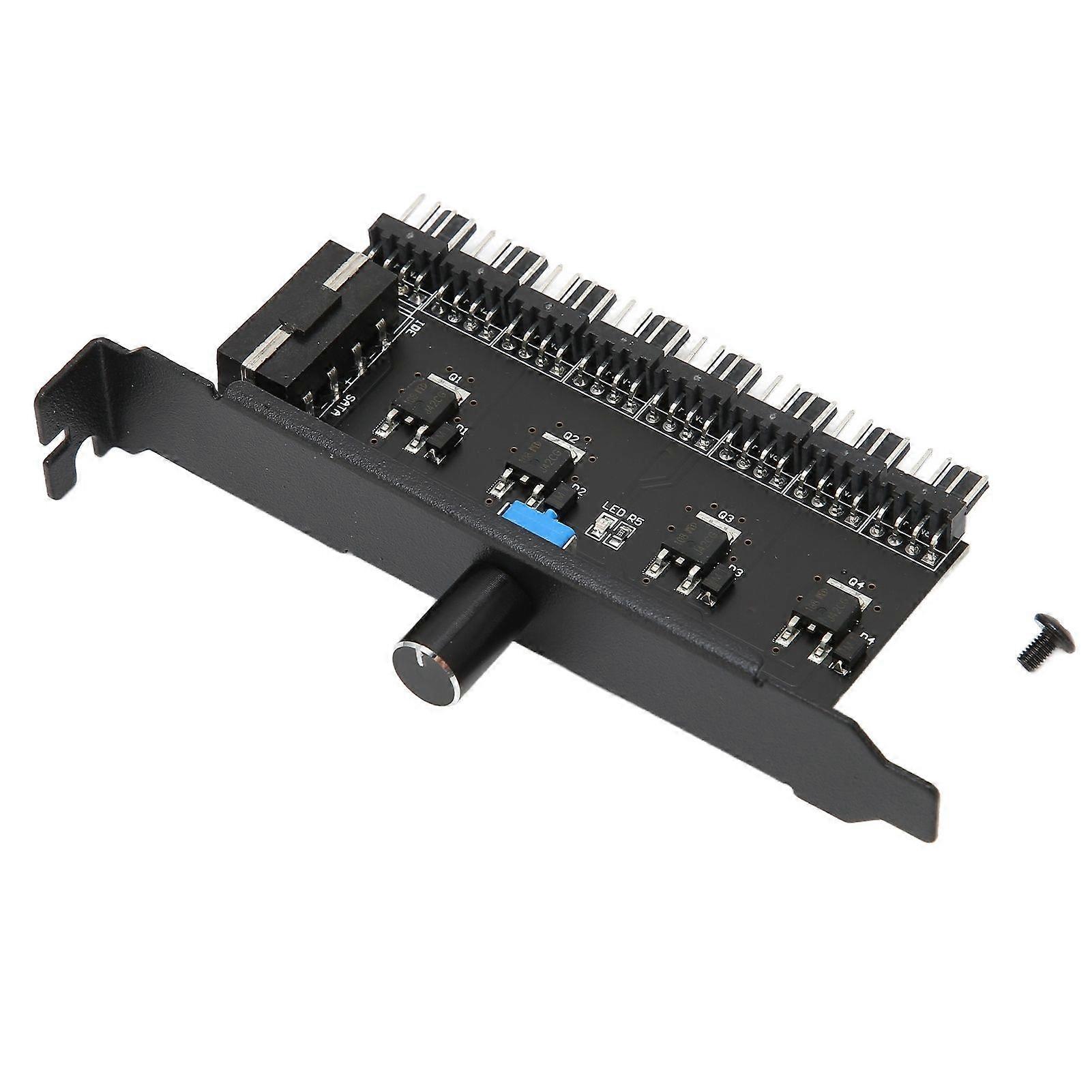Fan Hub 12V 3pin 4pin 1 Knob 8 Channels Stable Precise Fan Speed Controller with Screw for Computer CPU ChassisIDE Interface