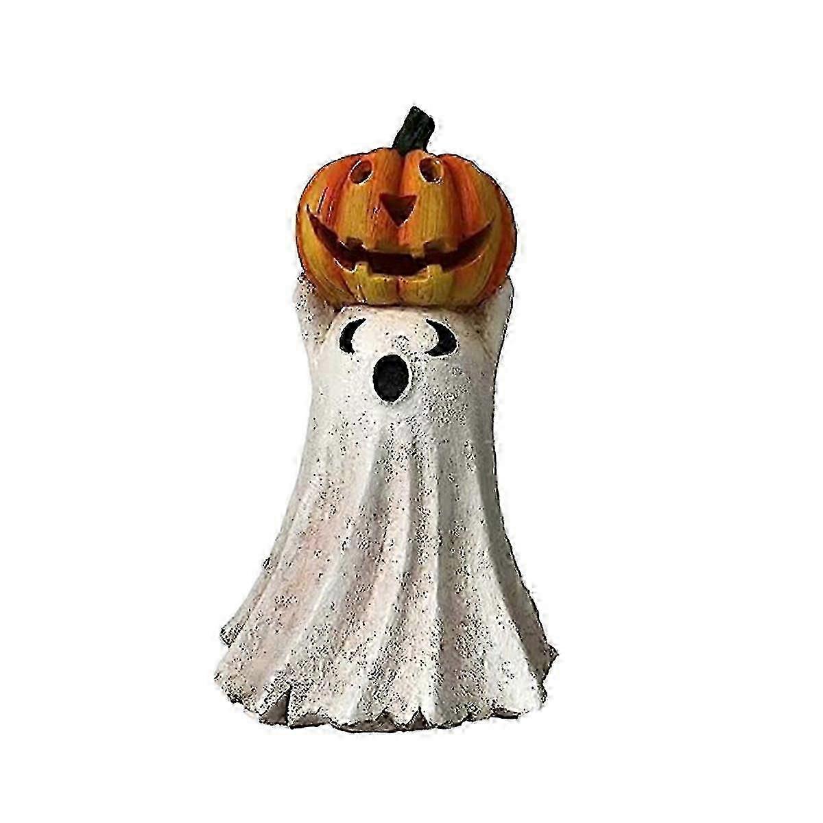 ハロウィーンゴーストカボチャの置物素朴な樹脂ゴーストハロウィーンの像カボチャの置物ノベルティハル