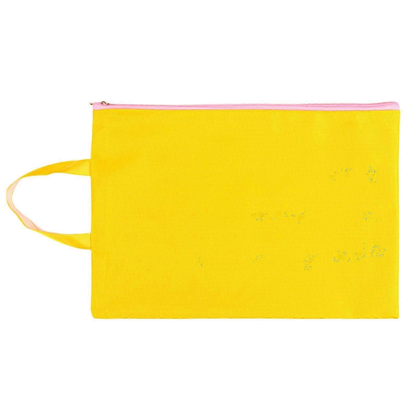 A4 File Bag Document Bag Handheld File Folder File Organiser Document Organizers Document Folder for School Office  Lemon yellow Edition 0922