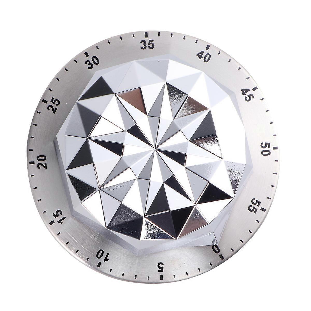 Kitchen Timer Countdown Timer Mechanical Timer Baking Kitchen Cooking Silver Round Timer 1Pack