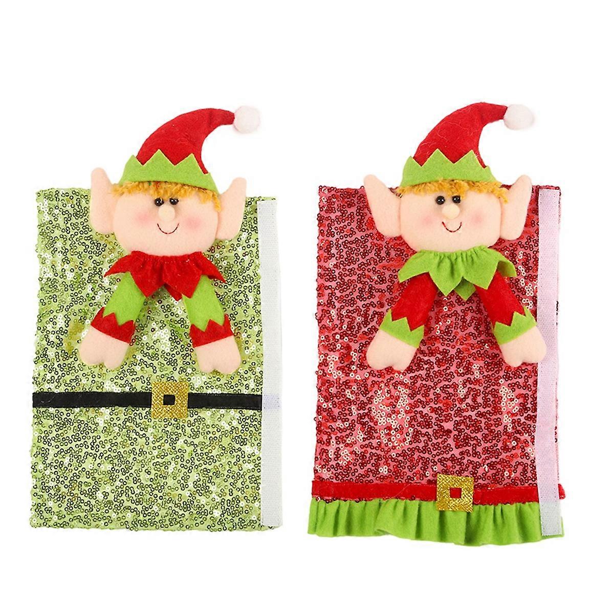 2PCS Christmas Refrigerator Handle Covers Cute Door Handle Gloves
