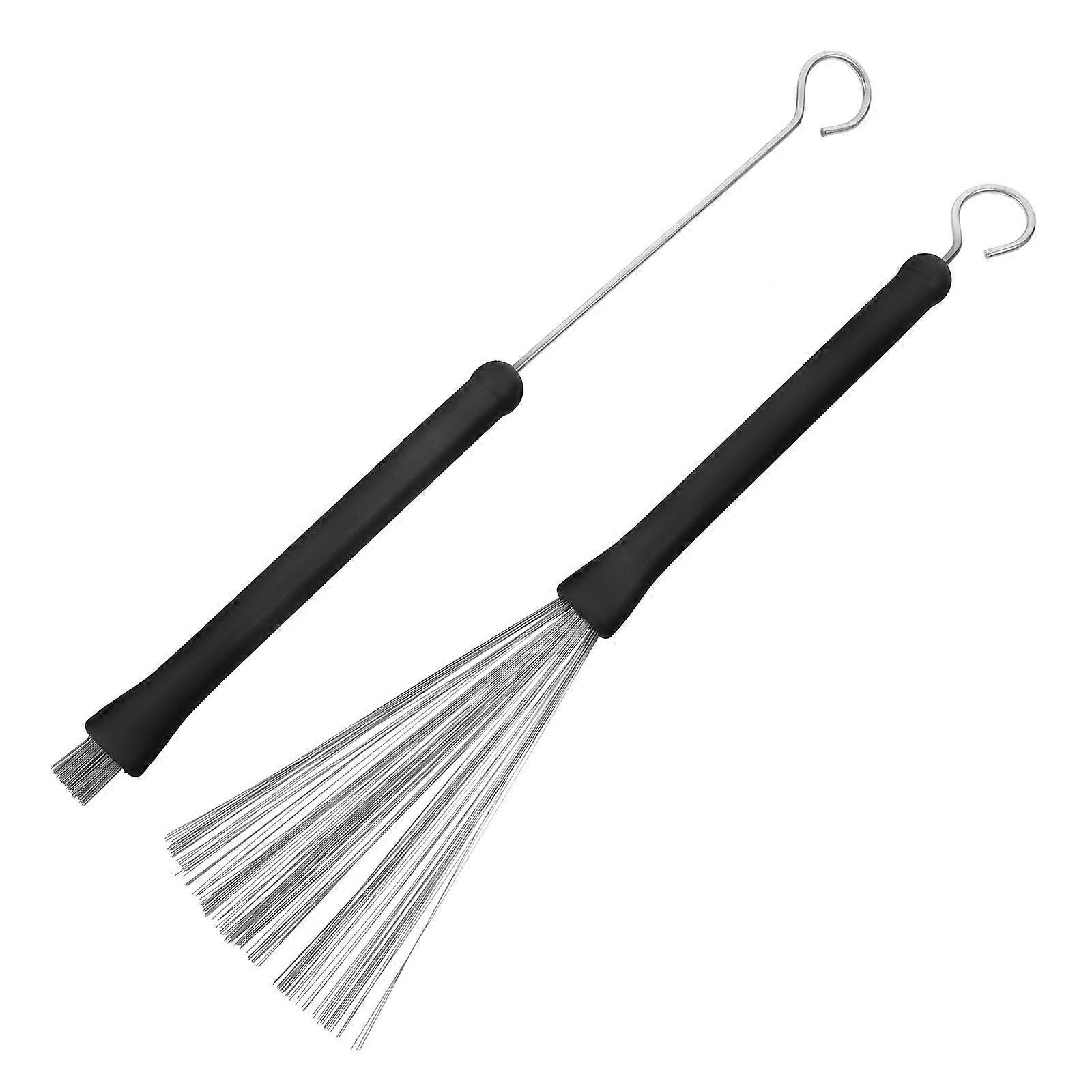 2pcs Retractable Loop End Metal Steel Wire Strands Drum Brushes Sticks