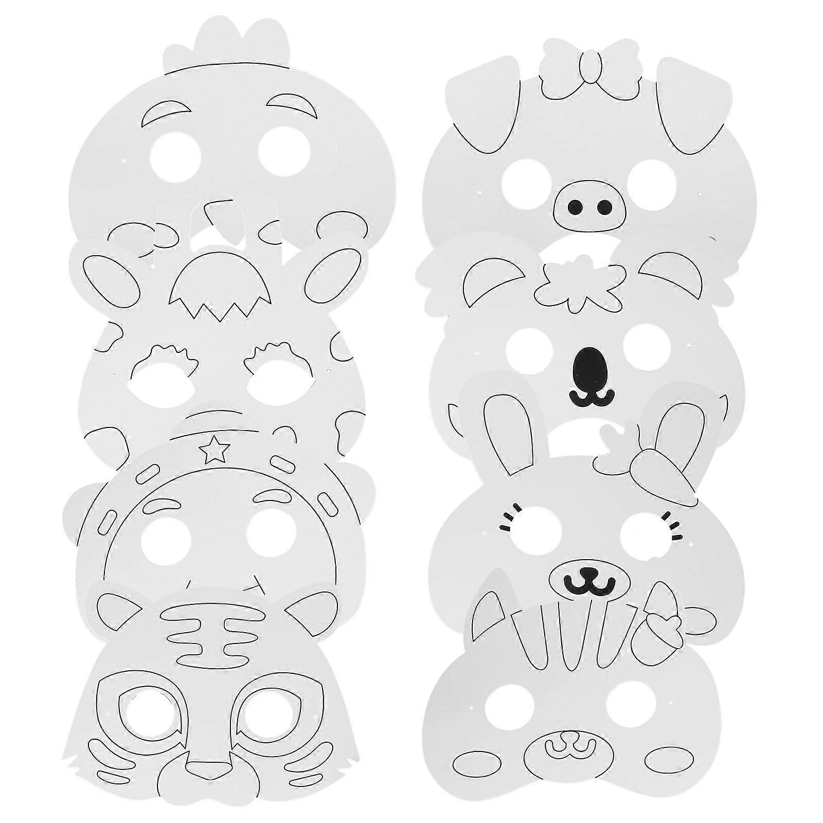 White Blank Paper Mask for DIY Painting 3Sets