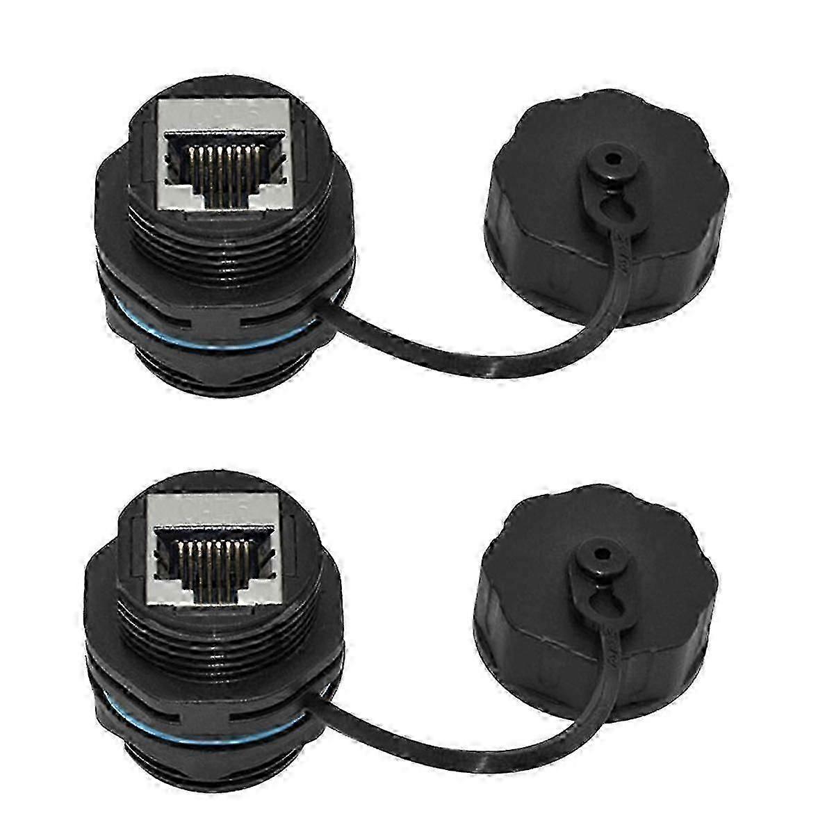 2 ADET RJ45 Panel Montajlı Bağlayıcı, IP68 Korumalı Endüstriyel Panel Montajlı Ethernet LAN, CAT6 / CAT5E / CAT5 için Konnektör Üzerinden