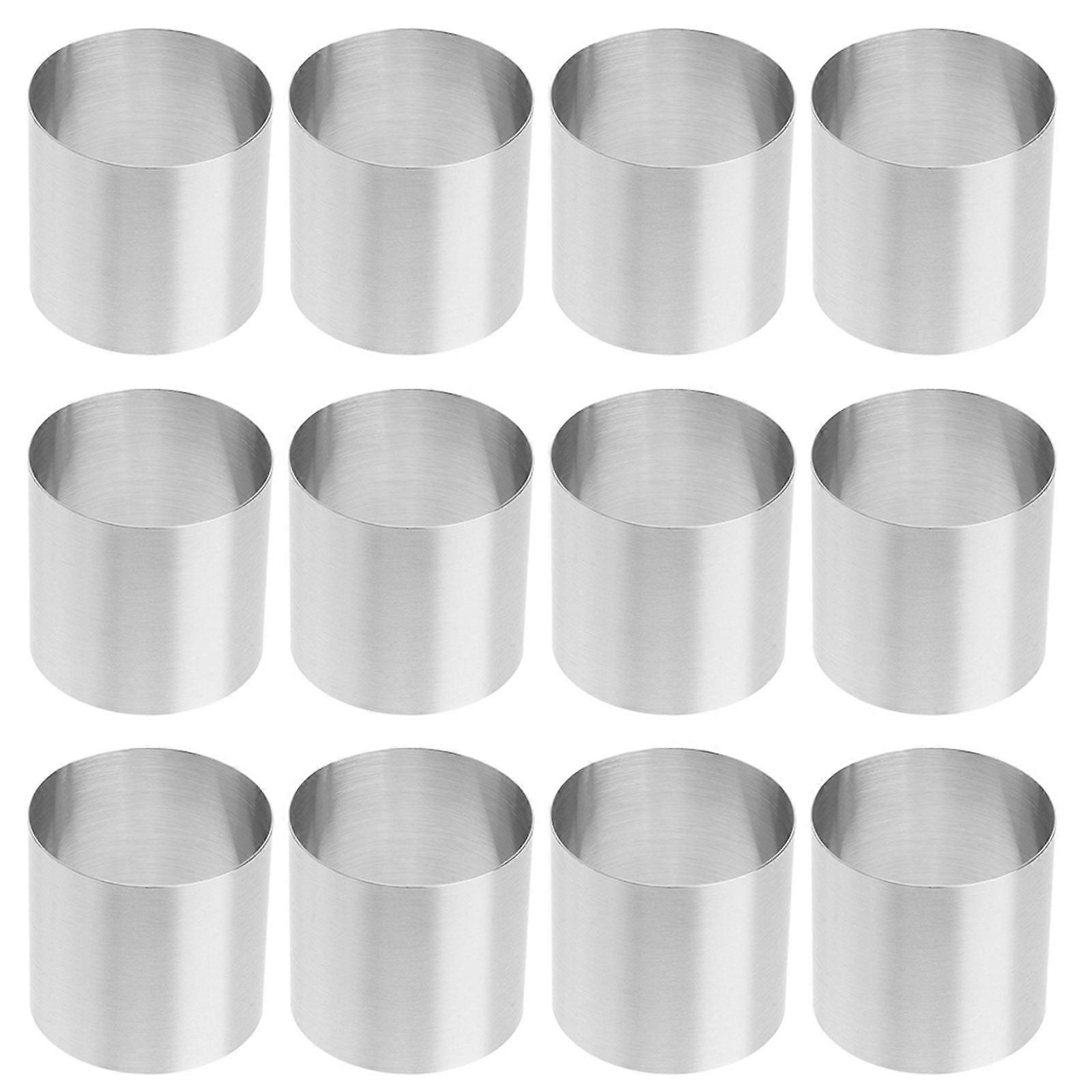 Cake Ring Molds 48 Pcs Round Shape For Baking Cookies Made Of Stainless Steel Certified