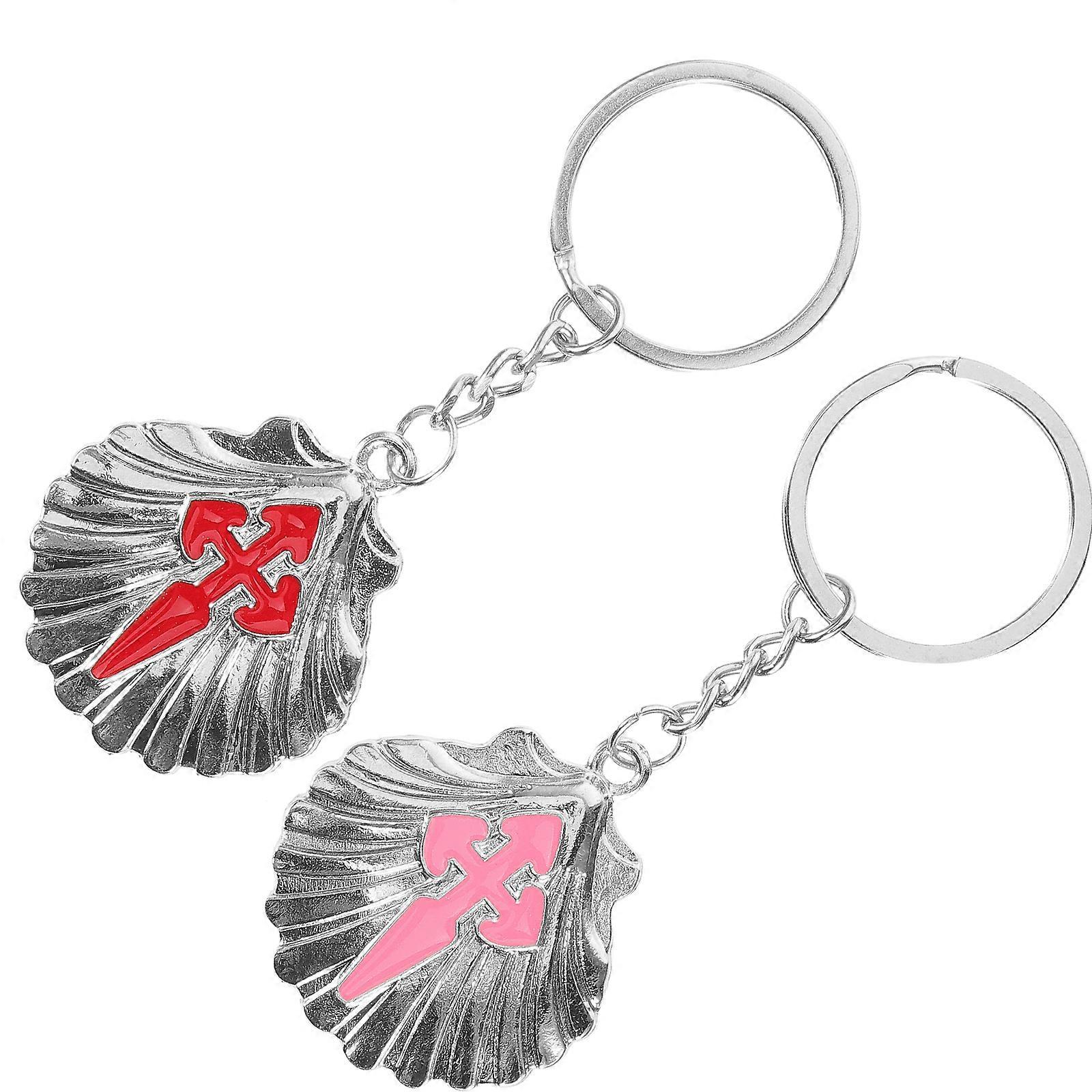 Seashell Keychain 4Pcs Ocean Theme Key Rings Alloy Holder Perfect For Decorating Bags Backpacks Lanyards