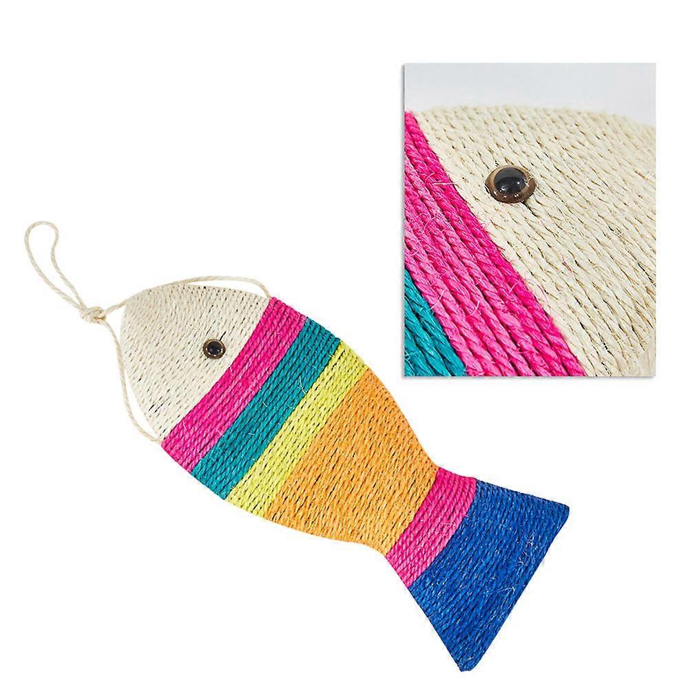 Hanging Cat Scratch Board Sisal Material Fish Shape Pet Toy For Cats 40*17*3cm Scratching 1Pcs