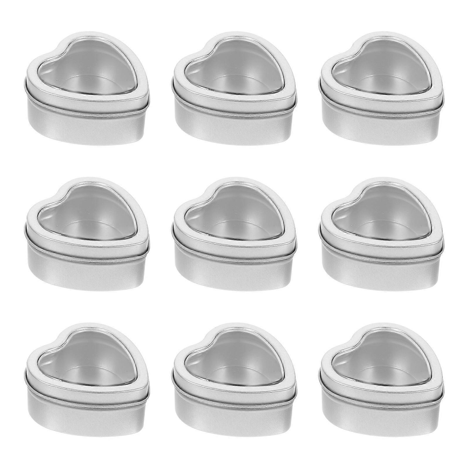 Tinplate Candle Containers Heart-Shaped Metal Tins for Storage Use 30Pcs