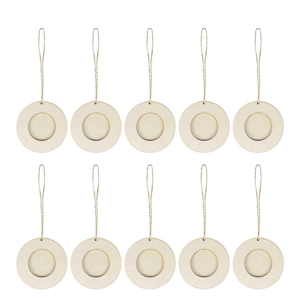 Wooden Mini Photo Frame Picture Holder With DIY Painting Features Ideal For Home Decoration And Wall Use Available In Khaki Color 30Pcs