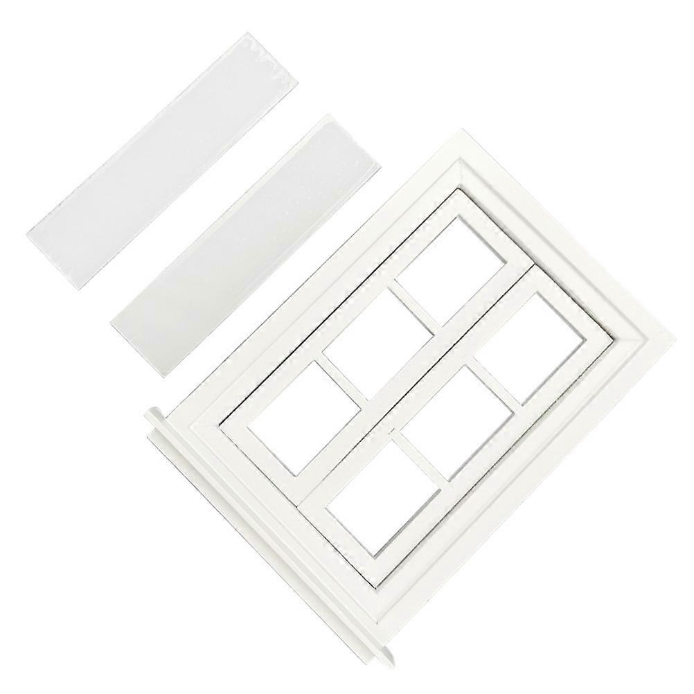 Mini Window Model 2Pcs Handmade Crafts For Doll House 13.4X10.2X1.8cm Lightweight White Design