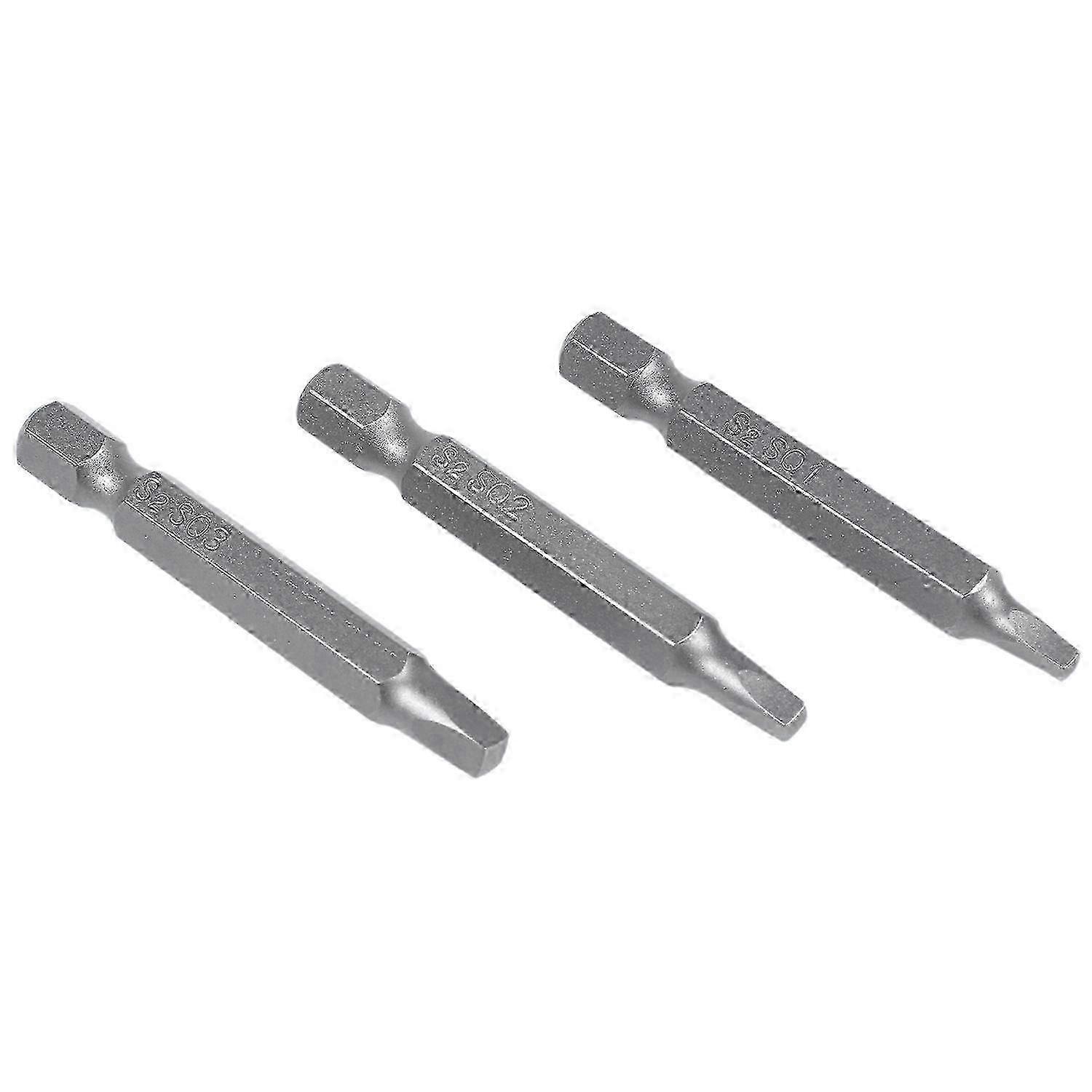 3Pcs 50Mm 1/4 Inch Hex Square Bits Square Head Screwdriver Bits Set YVL