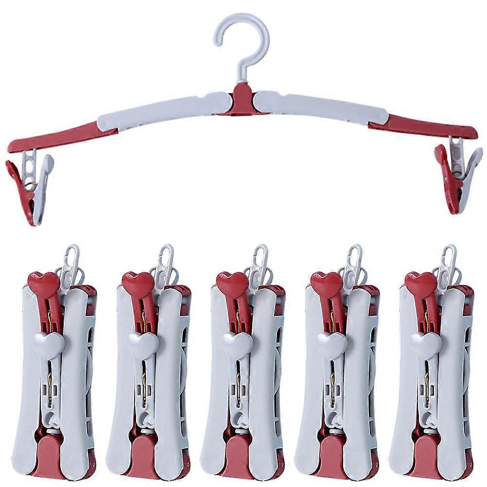 Travel Clothes Hangers Folding Hangers for Hanging Use 30Pcs Red PP Material
