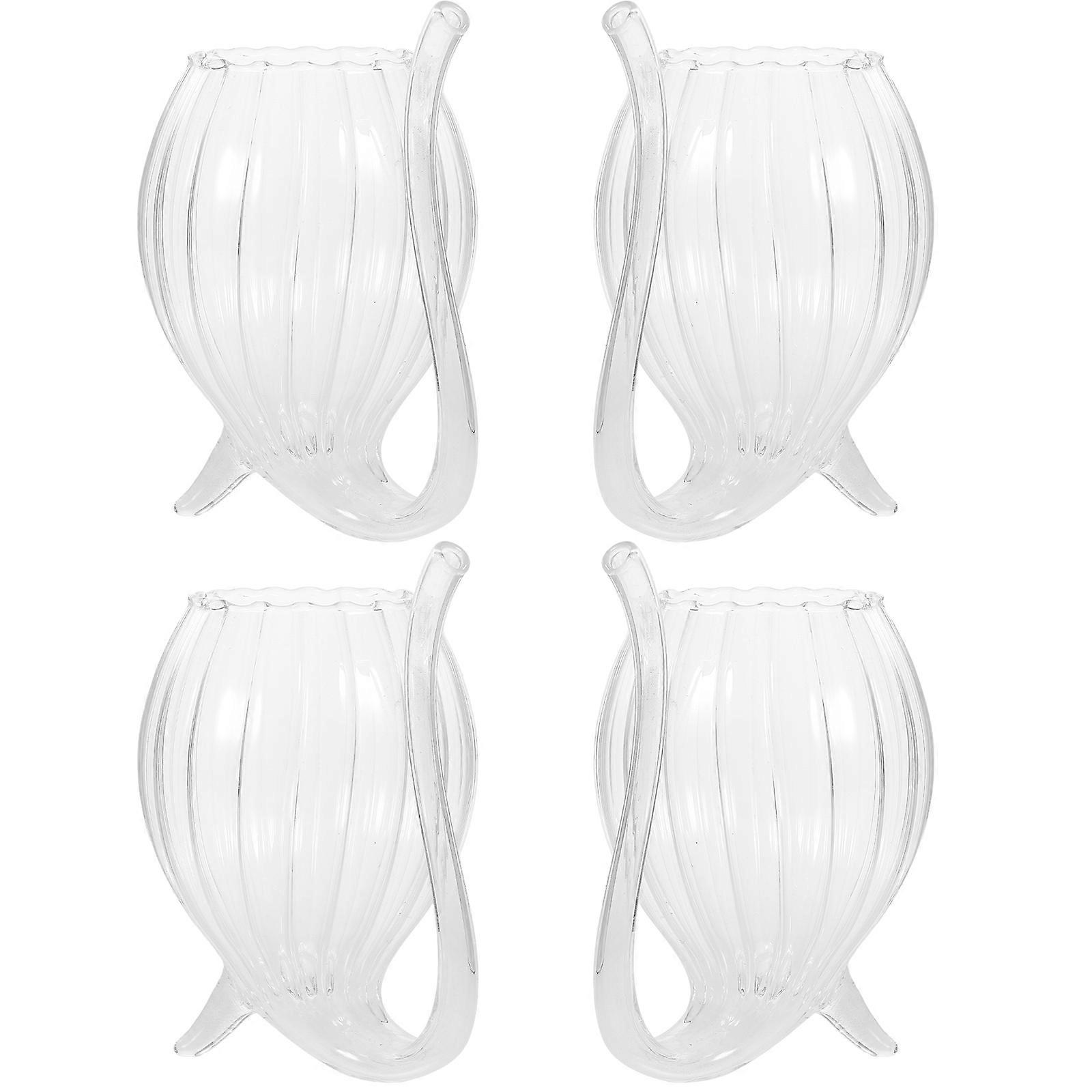 Vintage Juice Glasses Creative Design For Drinking Occasions 4Pcs