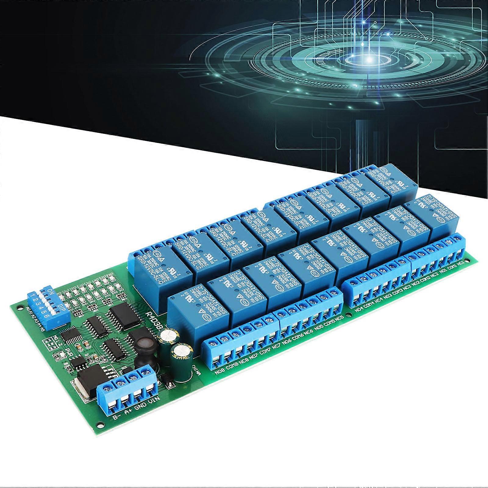 RS485 16-Channel Relay Module 12V PCB Board for Industrial Control