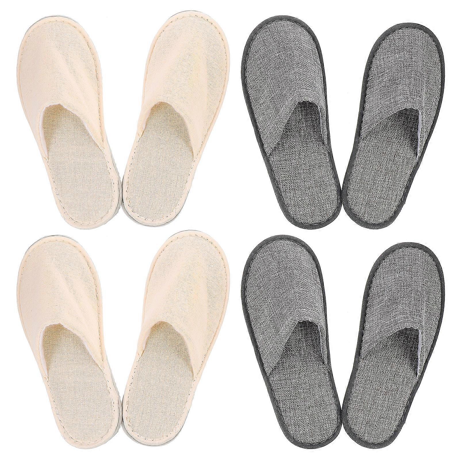 Non Slip Slippers Travel Folding Portable Slippers with 4Pairs for Home Use