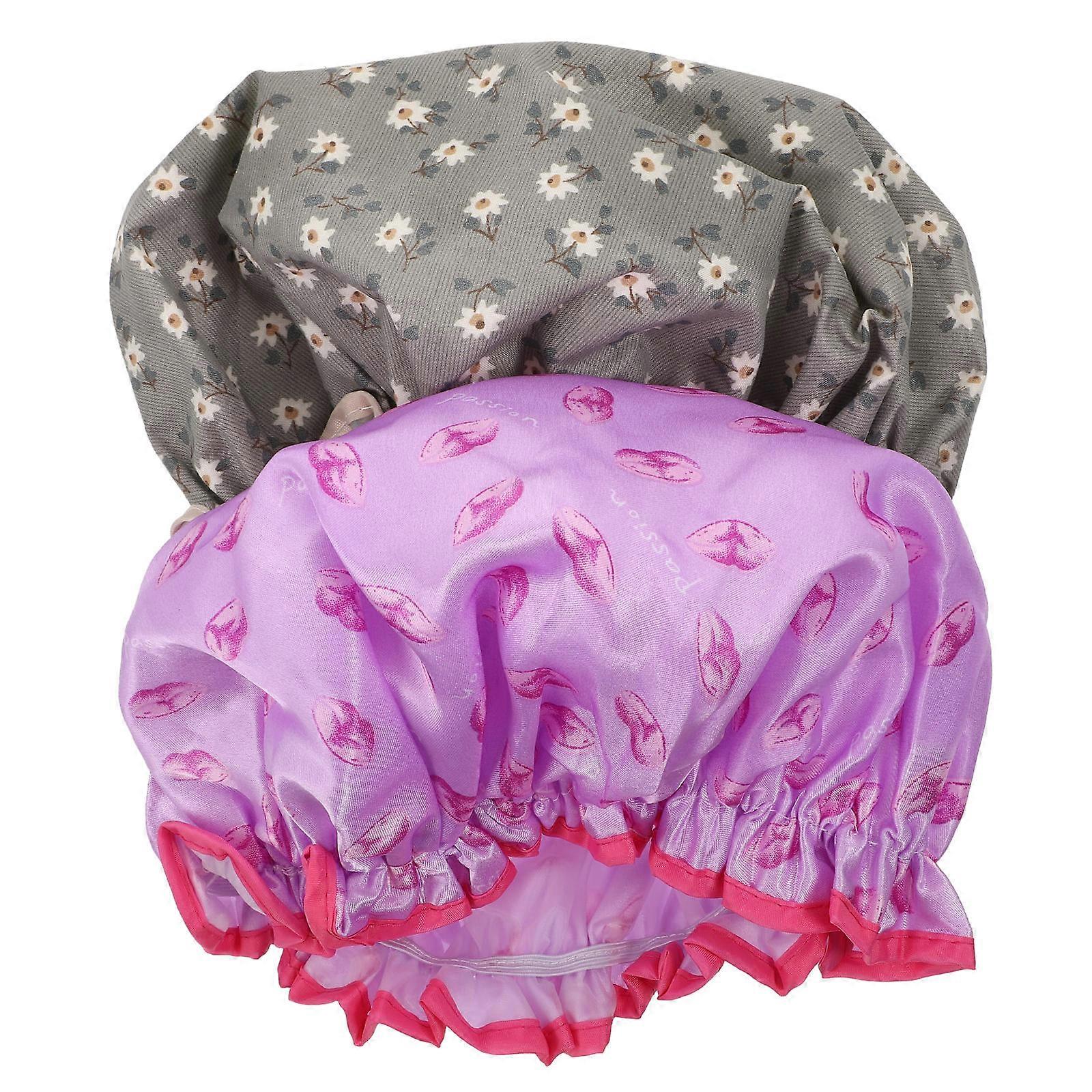 Double-Layer Shower Caps for Women Bathing 12Pcs Assorted Colors