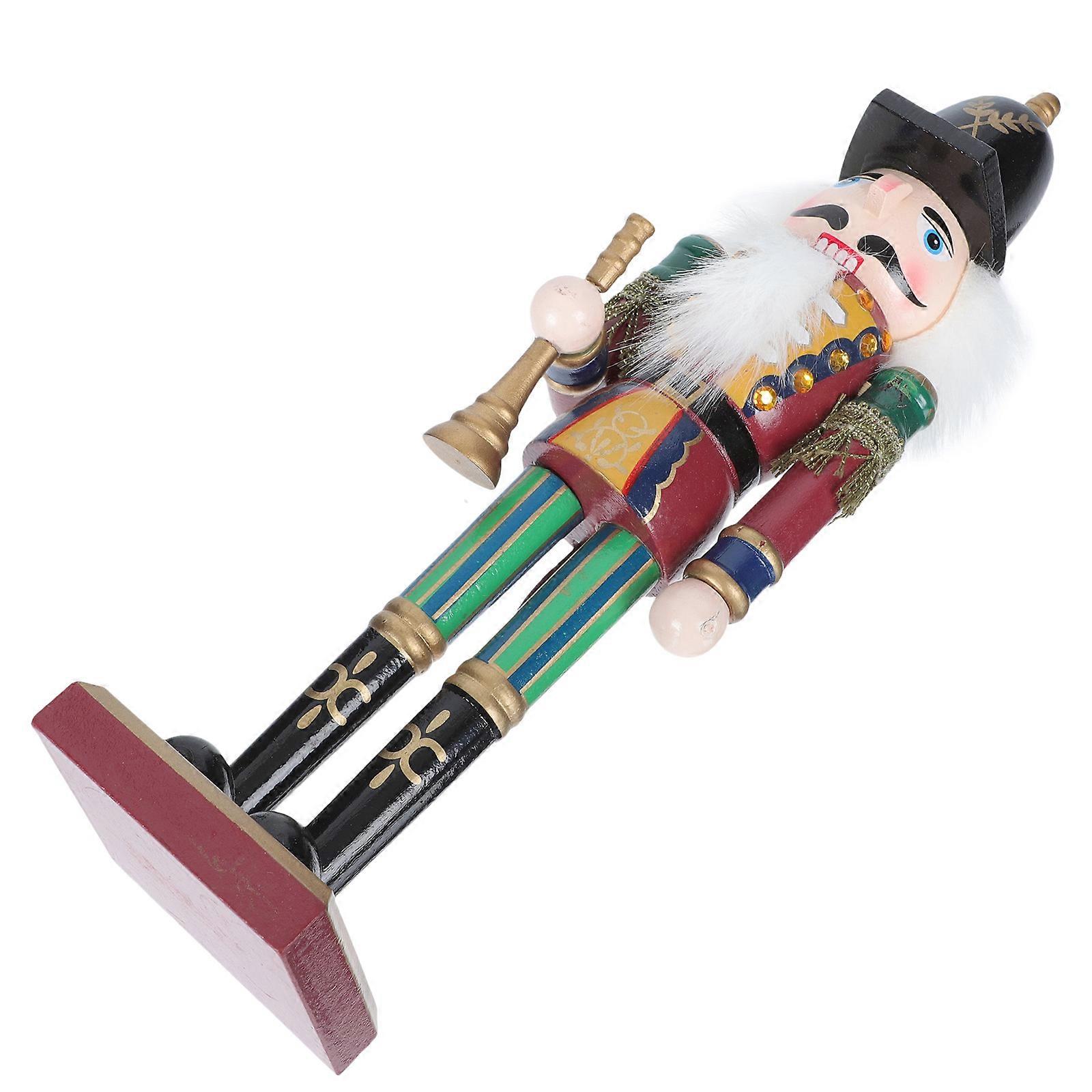 Wooden Nutcracker Soldier Decoration for Decor 2Pcs Xmas Puppet Dolls