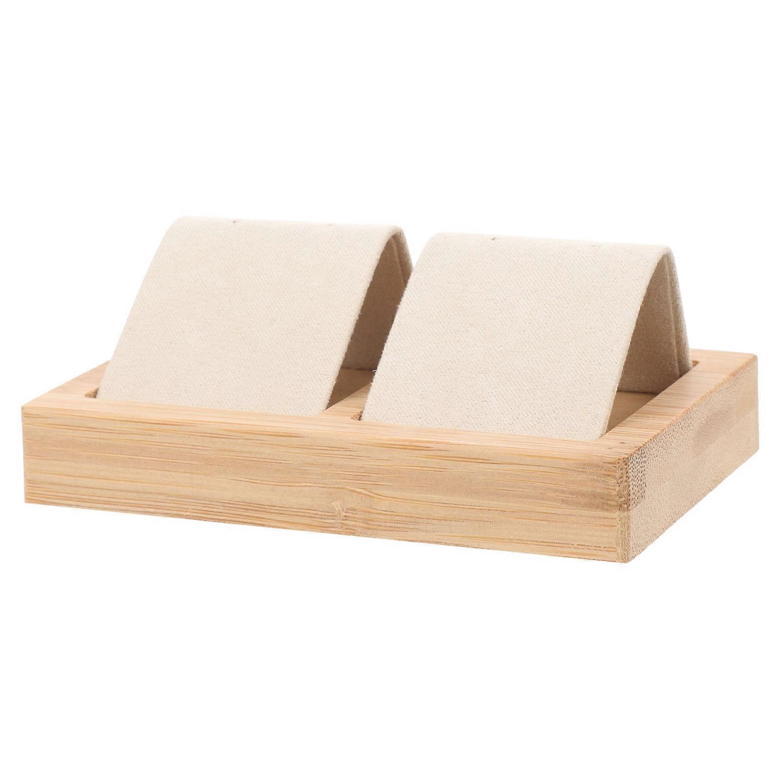 Ear Studs Holder Bamboo Earring Organizer for Storage Use 4Pcs Pack