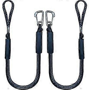 Bungee Dock Line With Hook , Black Mooring Rope For Boat 4 Ft 2 Pack & Black CY