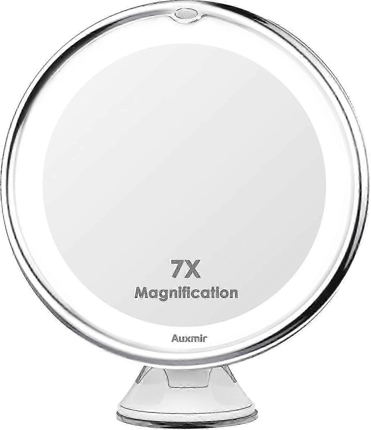 7x Magnifying Mirror Travel Led Lighted Makeup Mirror With Suction Cup Wall Mounted Magnifying Mirror 360 Rotation Free Standing Mirror Ideal For Shav
