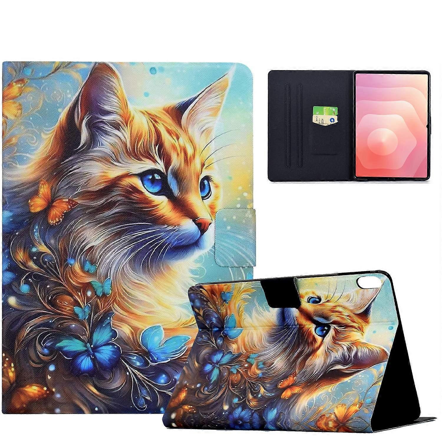 For Samsung Galaxy Tab S11 Case Card Holder Pattern Print Leather Cover