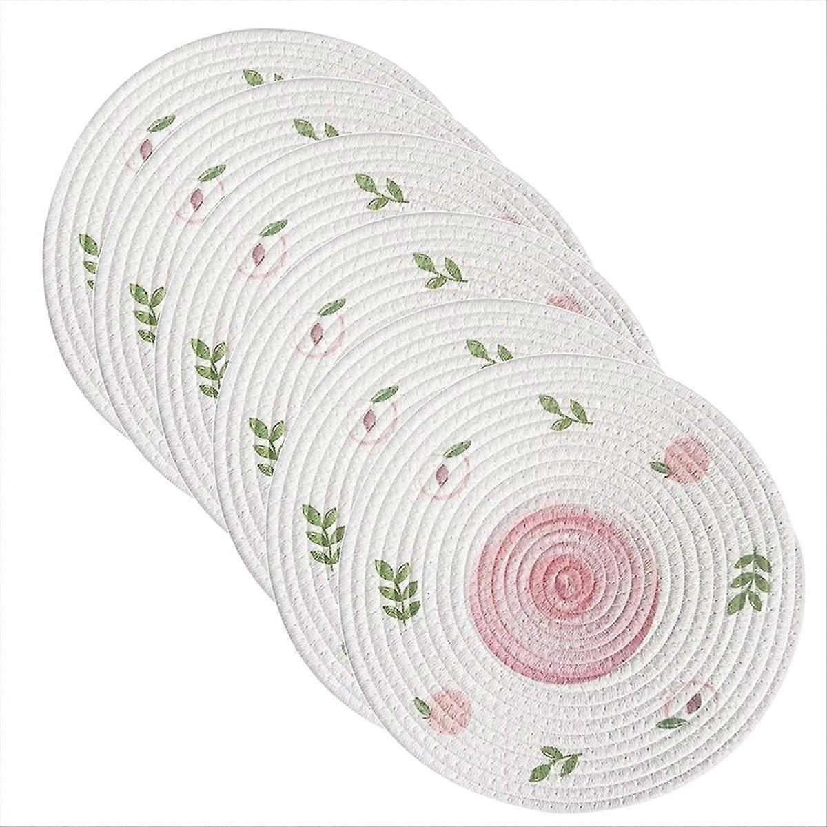Woven Pot Mat Spring Flowers Rustic Non Slip Heat Table Mat