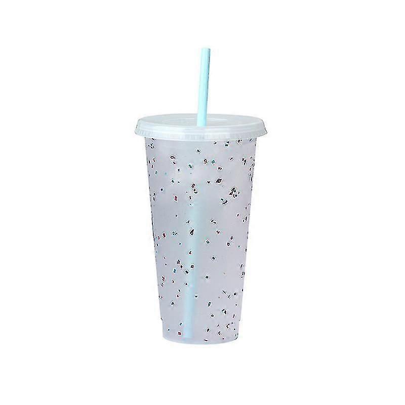 Color Changing Tumbler With Lids And Straw Reusable For Cold/hot Drink Confetti Pattern Cup For