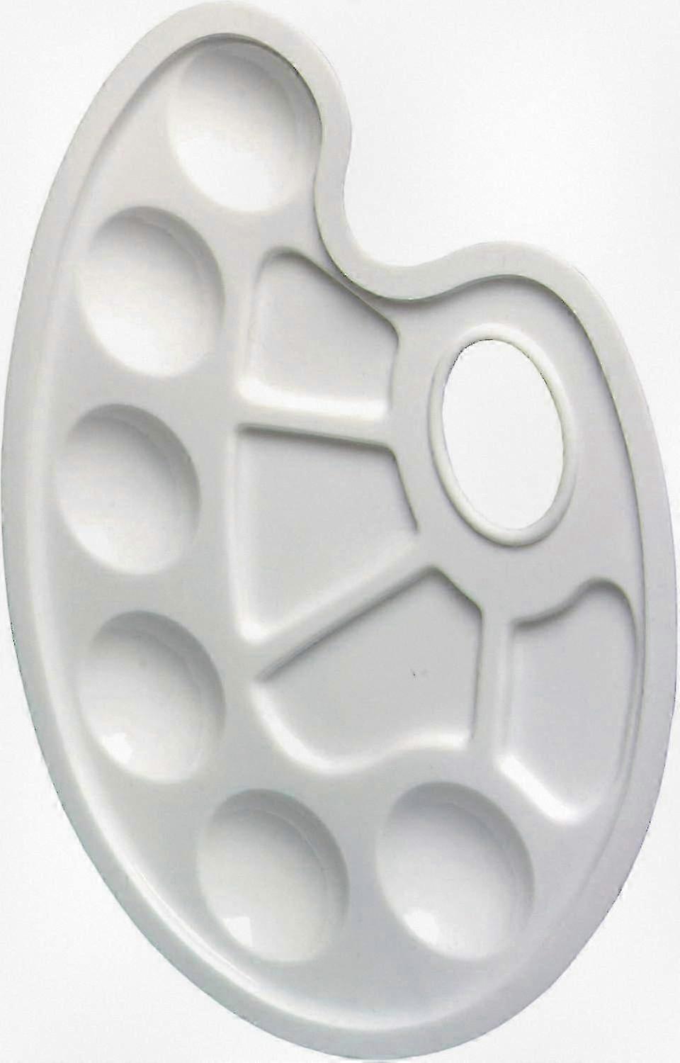 Paleta blanca para mezclar con agarre para los dedos para una mezcla suave: herramienta artística ideal.