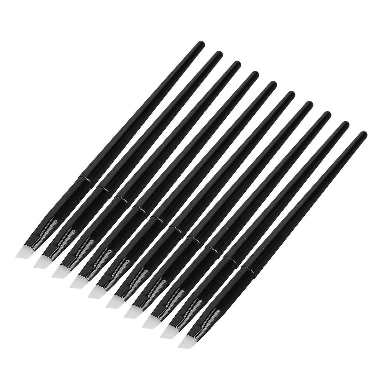 10pcs Eye Brush Angled Eyebrow Brush Silicone Eyebrow Liner Eyeshadow Precise Application Eye Makeup Tool 