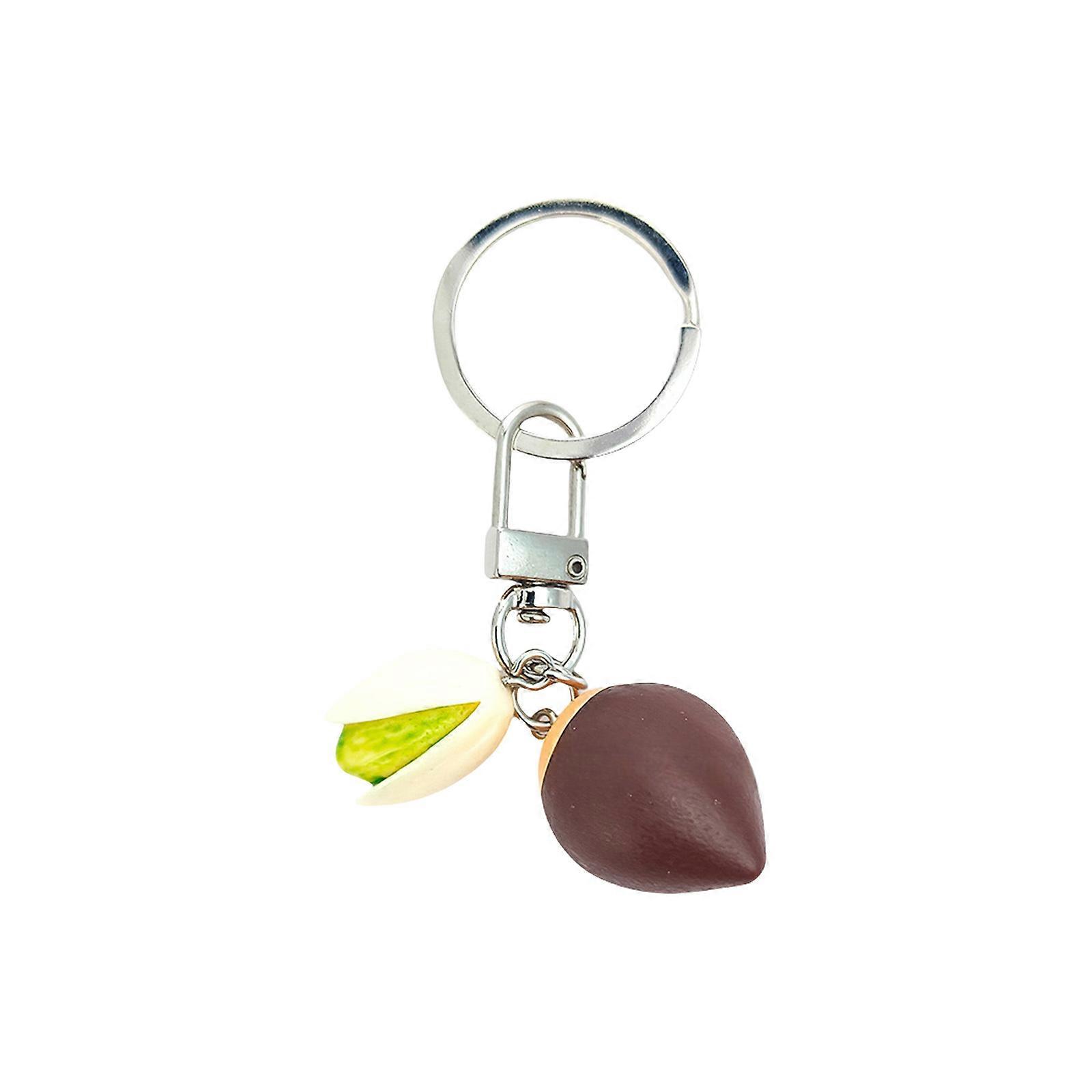 Realistic Chestnut Keychain Handmade Miniature Nut Charm Keyring With Authentic Details Stylish Cultural Gift Accessory Multicolor