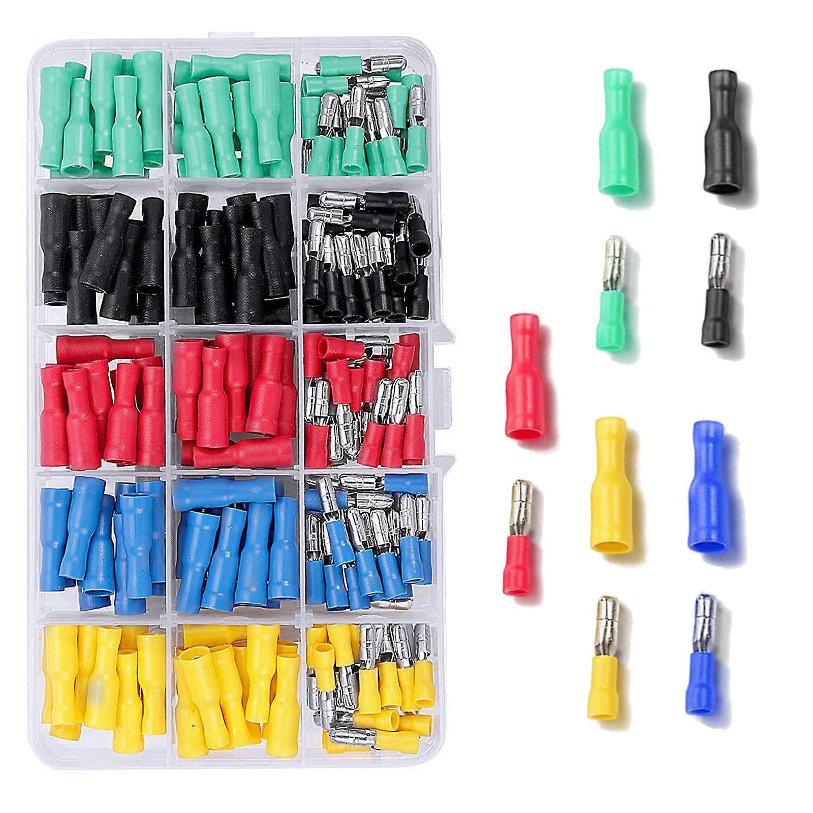200pcs Wire Terminals Connector set Includes Male & Female Multifunction Wire Terminals for Home Electrical Installations Multicolor