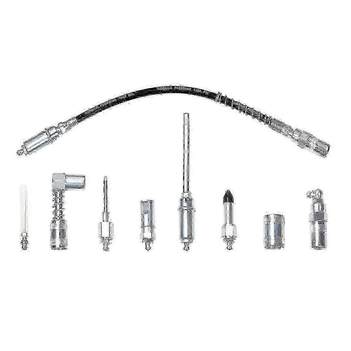 Tool Grease Tip 9-Piece Grease Coupler Kit Quick Connect Grease Fittings Complete Lube Accessories f74