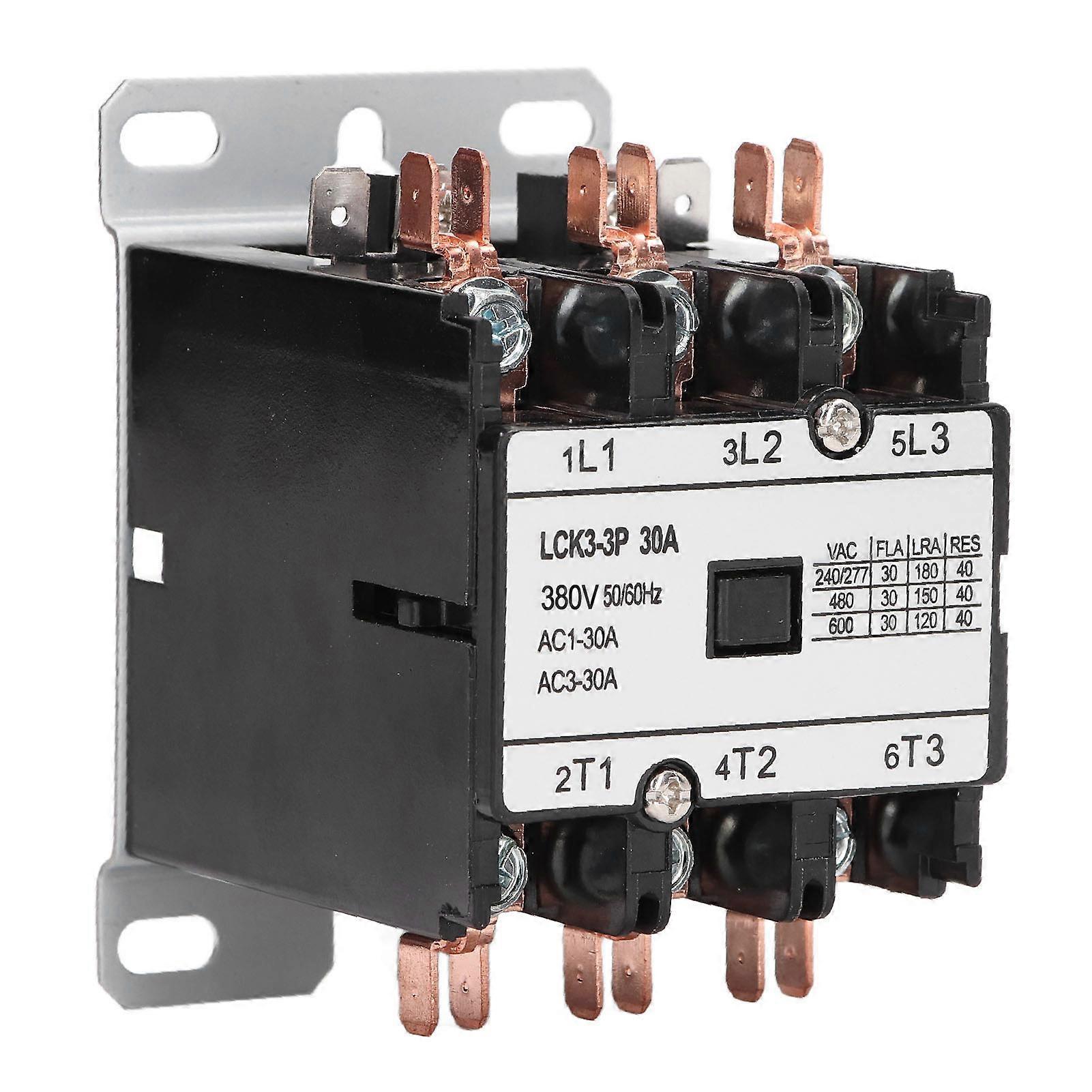 LCK3 3P 30A AC Contactor Heat Resistant PP Shell Silver Alloy Contact Air Conditioner Contactor 380V