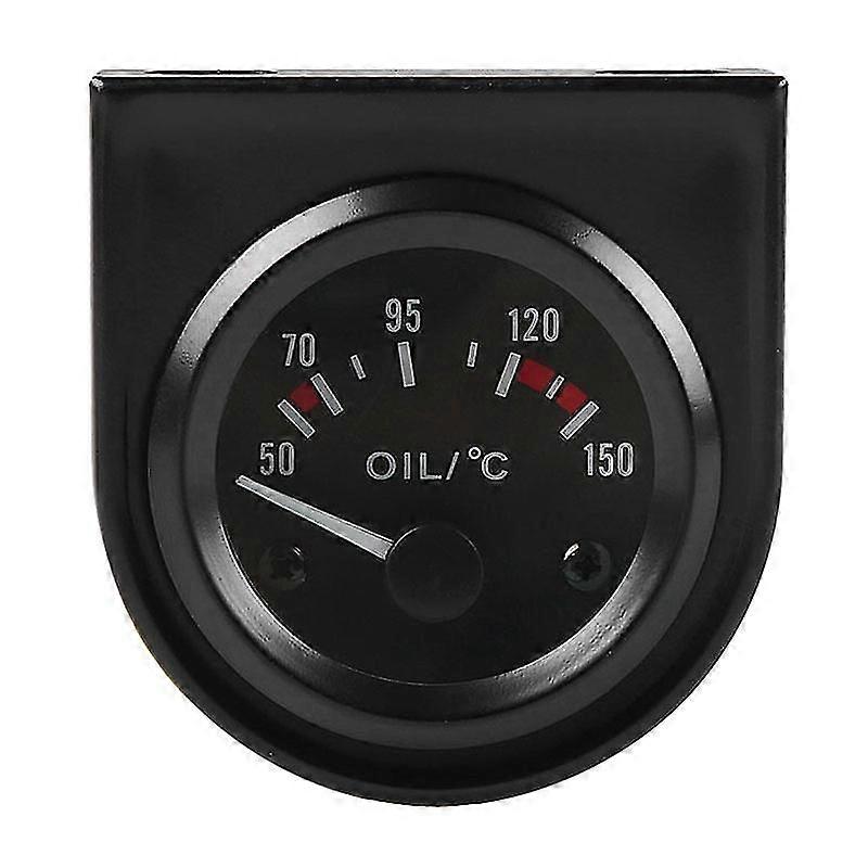 2 Inch 52mm 12v White Led Pointer Car Oil Temp Temperature Gauge With Sensor Black (haoyi)