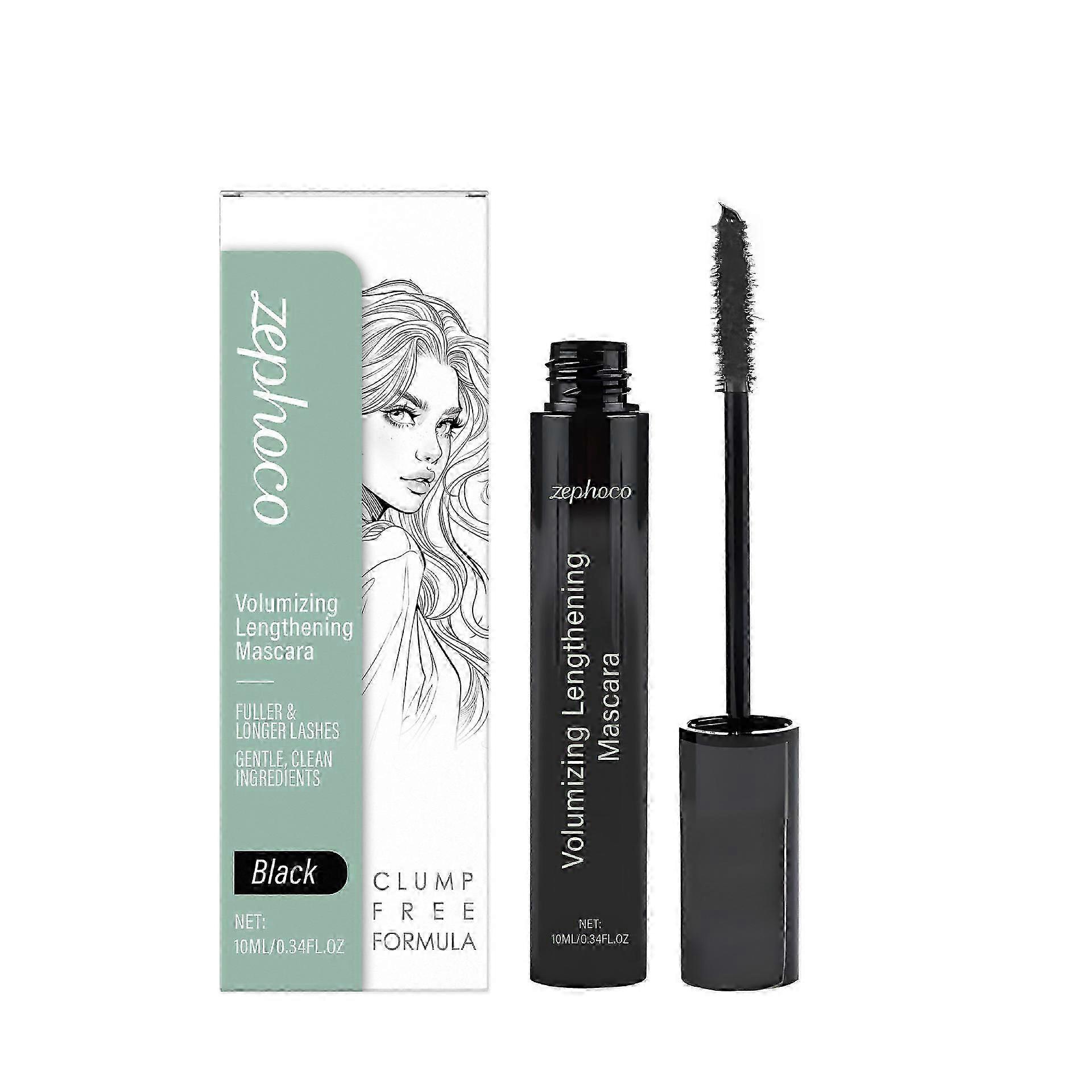 Black or Brown Mascara - Natural Curl & Volume, Smudge-Proof, Clump-Free, Portable 10ml