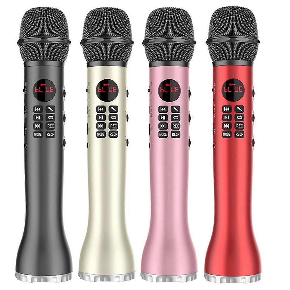 SUSUchens 3 in 1 Wireless Karaoke Bluetooth-compatible Speaker Handheld Singing Recording Microphone Pink