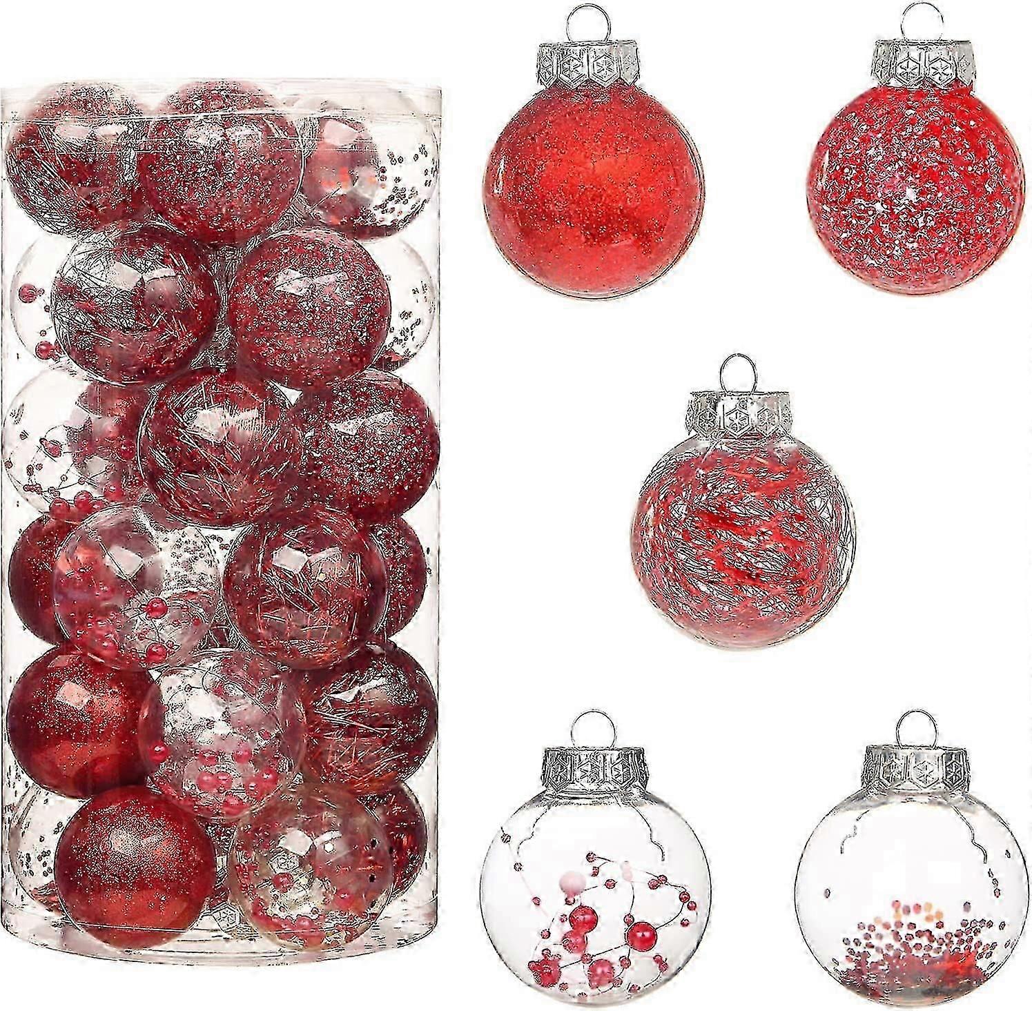 Elegant Shatterproof Silver Christmas Baubles Set of 30 for Your Festive Tree