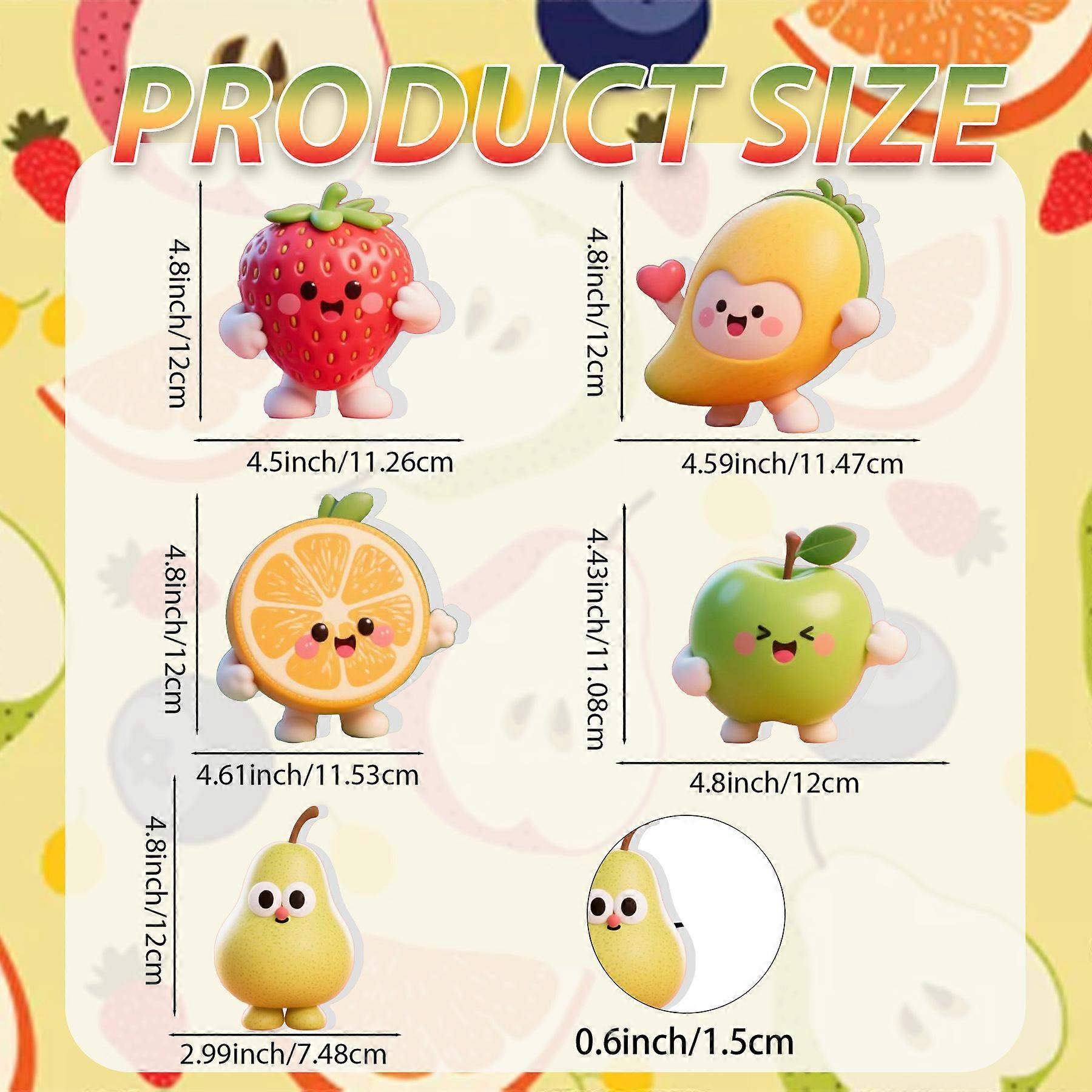 5 pieces of various fruit battle chevron plate ornaments, suitable for decorating Independence Day tables, rooms, etc.