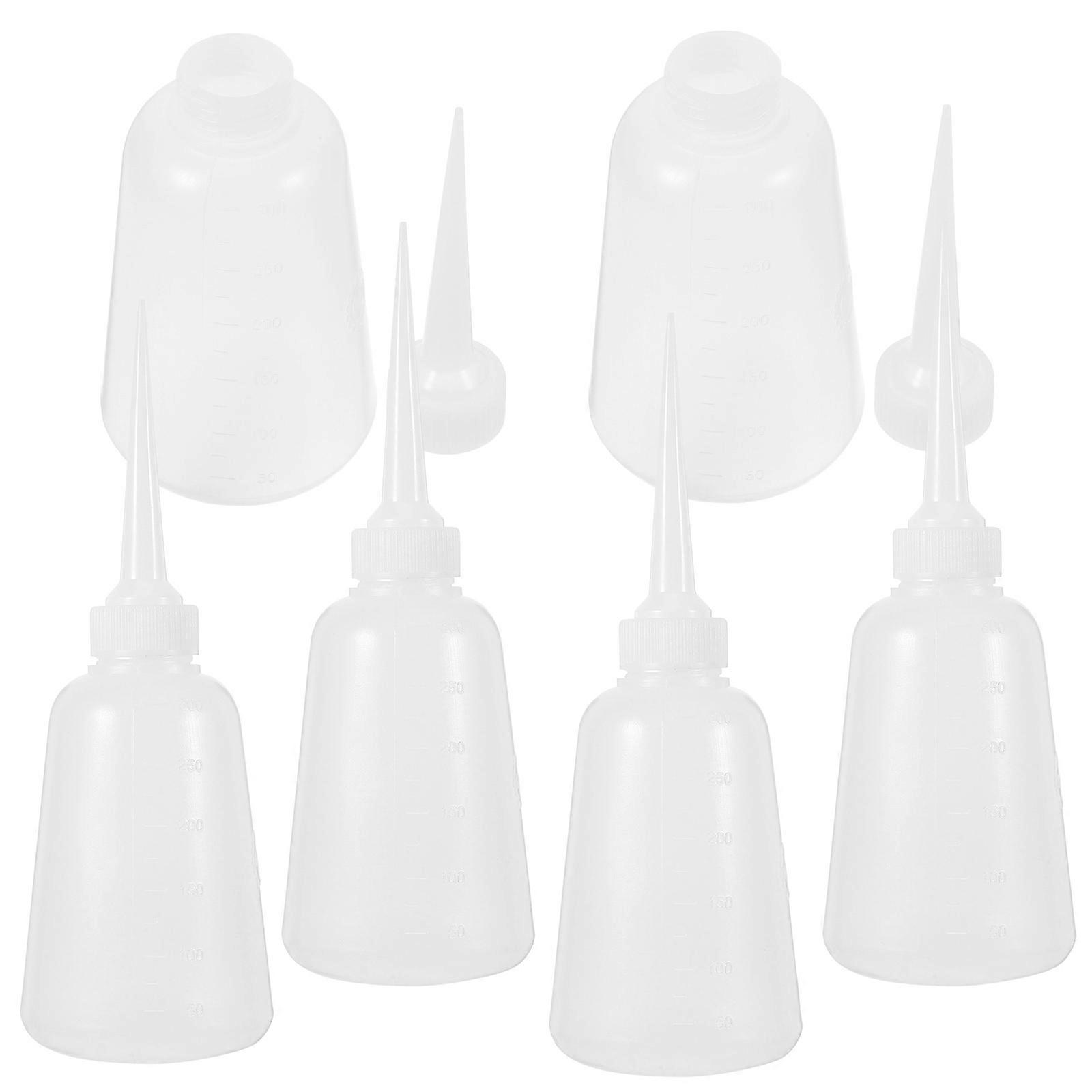 Transparent Plastic Industrial Glue Bottles for Accurate Application 6Pcs