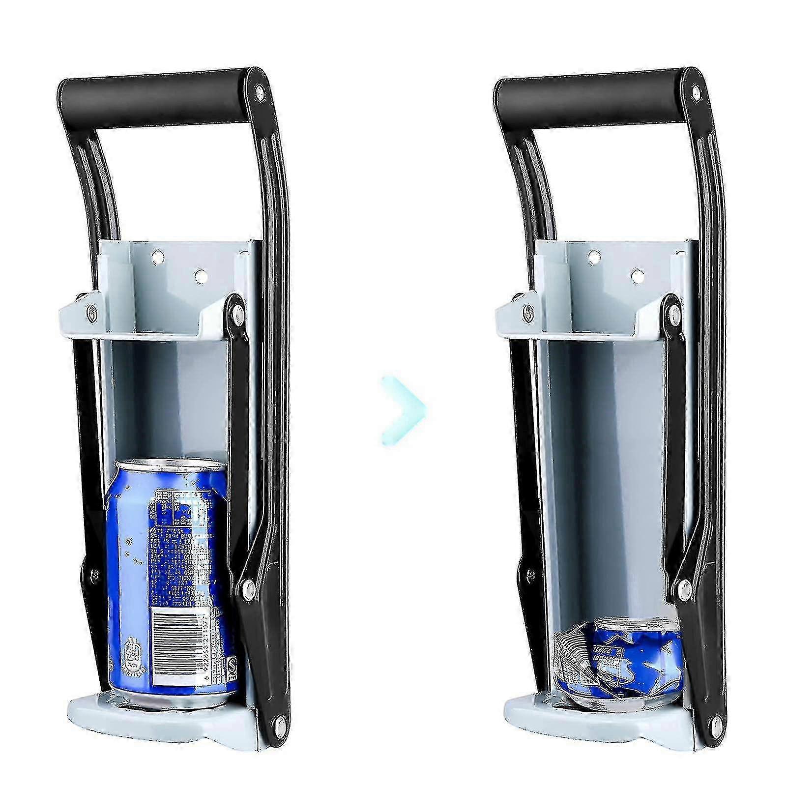 Can Crushers For Recycling Free Standing, 16oz Heavy Duty Wall Mounted 2 In1 Can Crusher Easy To Use Can Compactor
