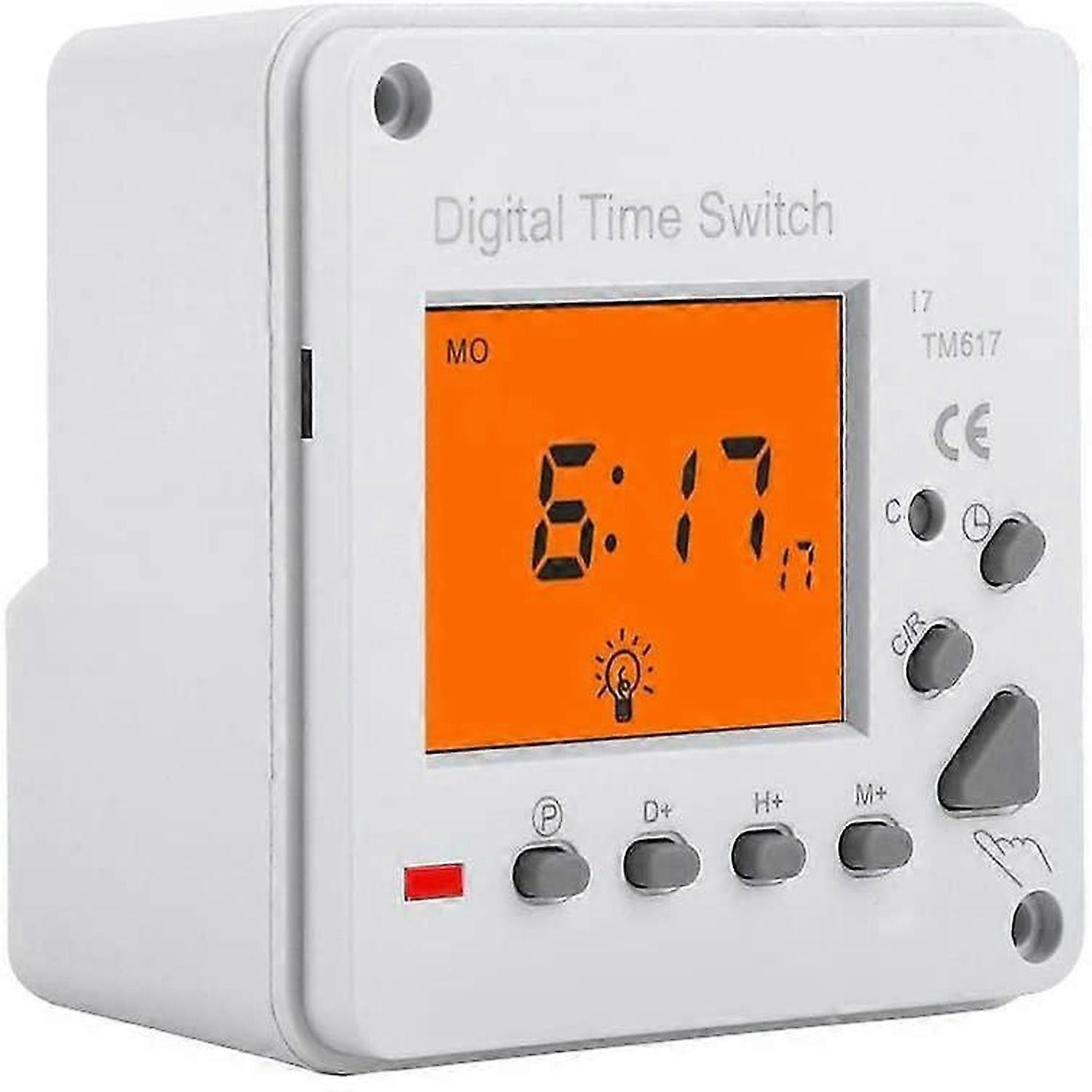 Electronic Timer Digital Timer Programmable Intelligent Control Switch Backlit Timer for Household Appliances Street Lights (220V AC)