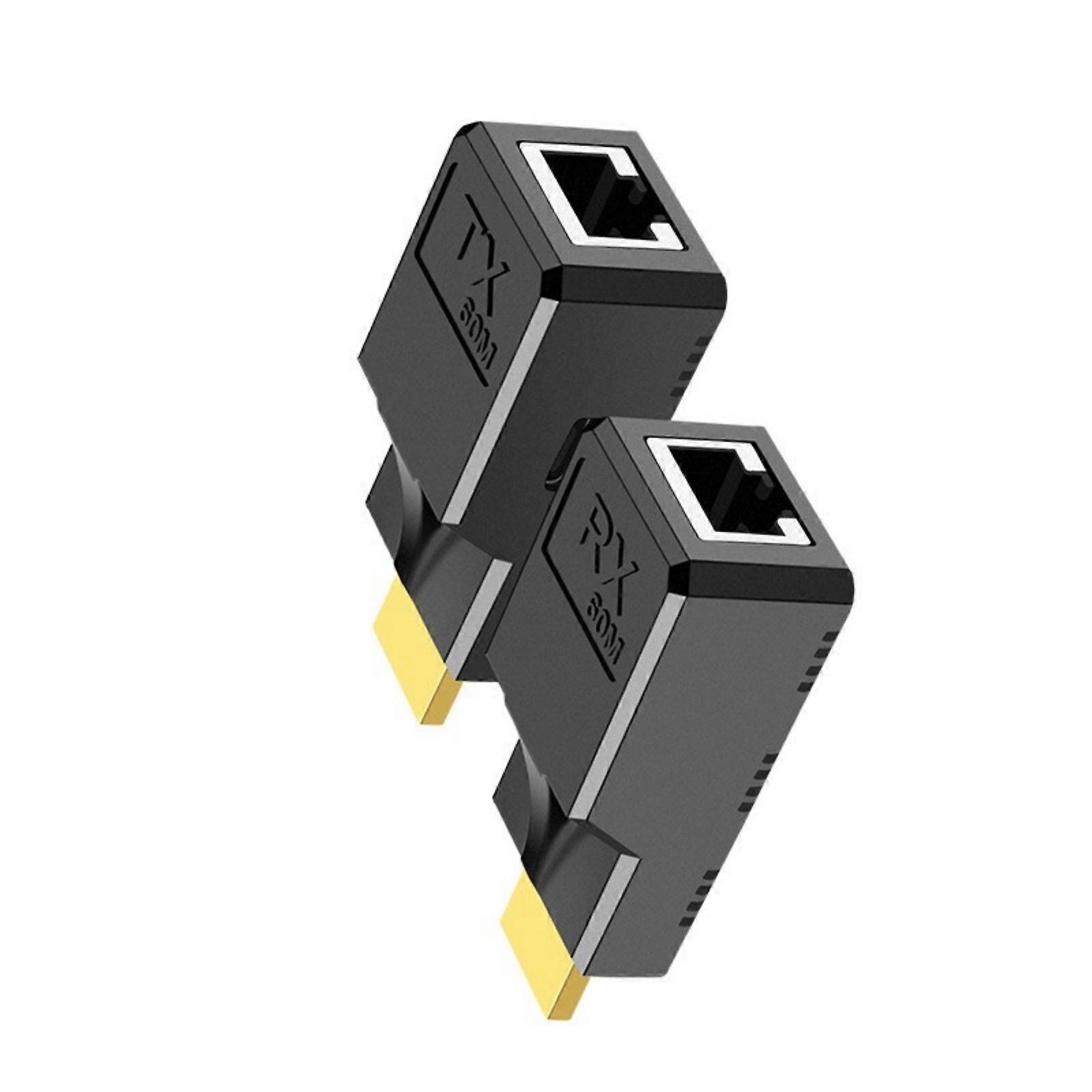 Easy Installation 60M HDTV to RJ45 Networking Extender for Effortless Connection of Monitors HDTV Using Cat5e/6/7 Cable Multicolor