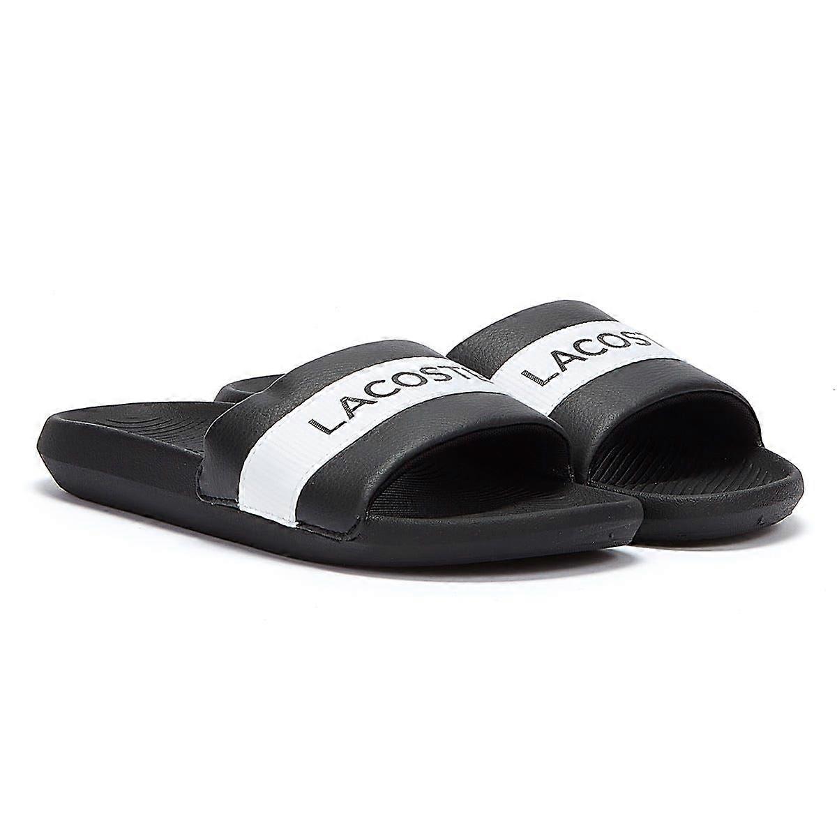 Lacoste Croco Slide Womens Sandals - (Black)