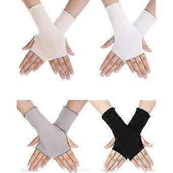 Uv Protection Gloves Wrist Length Sun Block Driving Gloves Unisex Fingerless